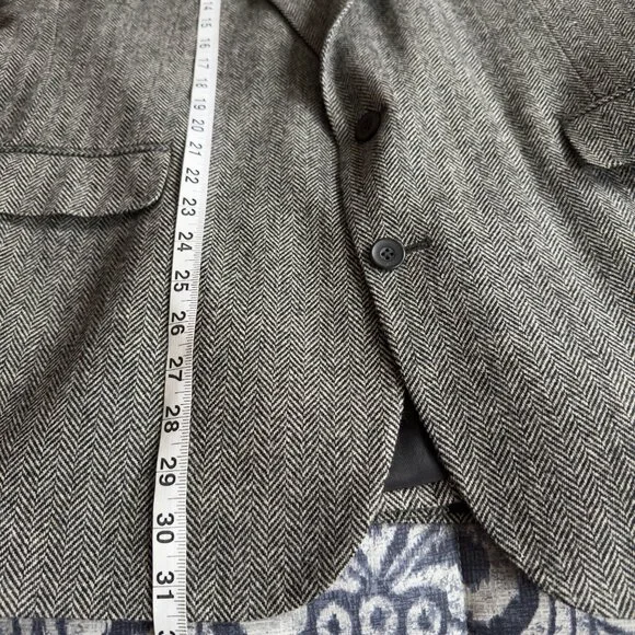 Vintage Haggar Imperial Black & White Herringbone Blazer | Made in USA | 44R - Picture 13 of 14